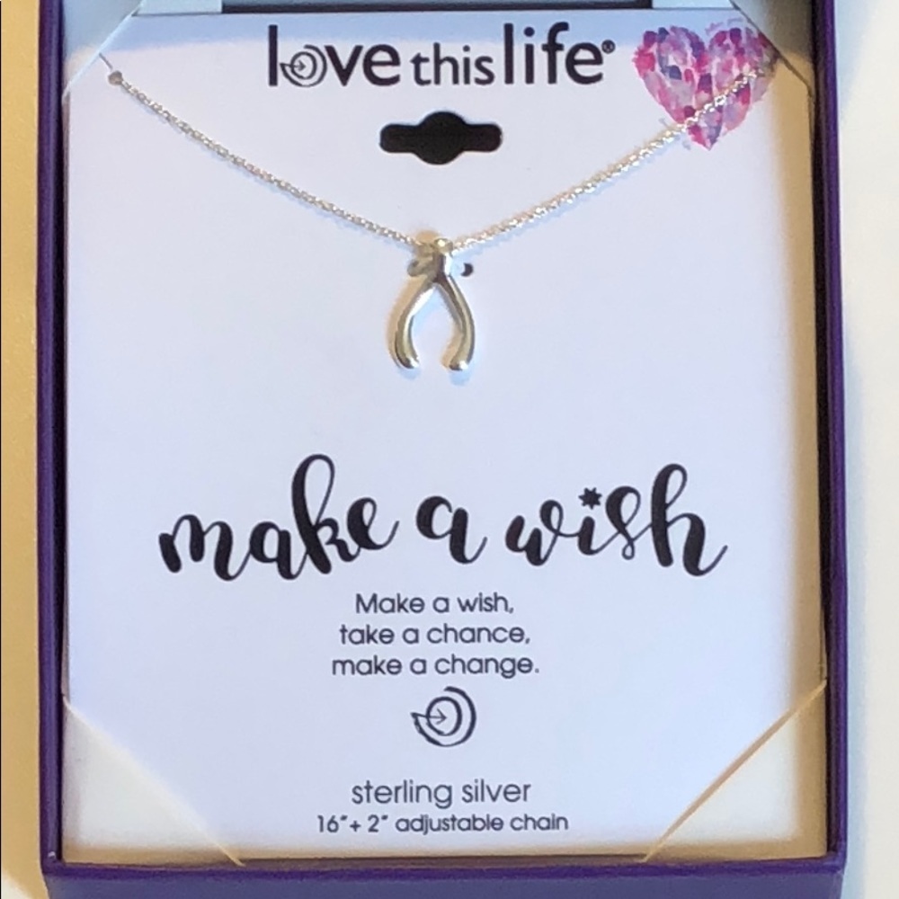 New 18” MAKE A WISH NECKLACE STERLING SILVER